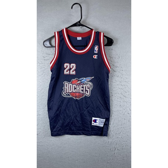 Champion Other - Vintage Houston Rockets Jersey Boys Large Blue NBA Basketball Champion Drexler